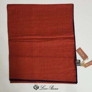NWT Loro Piana Rust Red Cashmere & Silk Square Scarf Made In Italy 39" x39"